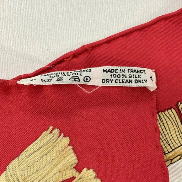 HERMES Carre 90 - Red Cream Multi Scarf - Picture 3 of 4